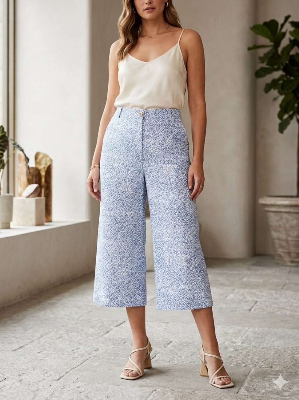 Ted Baker Kaanan Wide Leg Culottes Cropped Pants High Waist Size 3 US 8